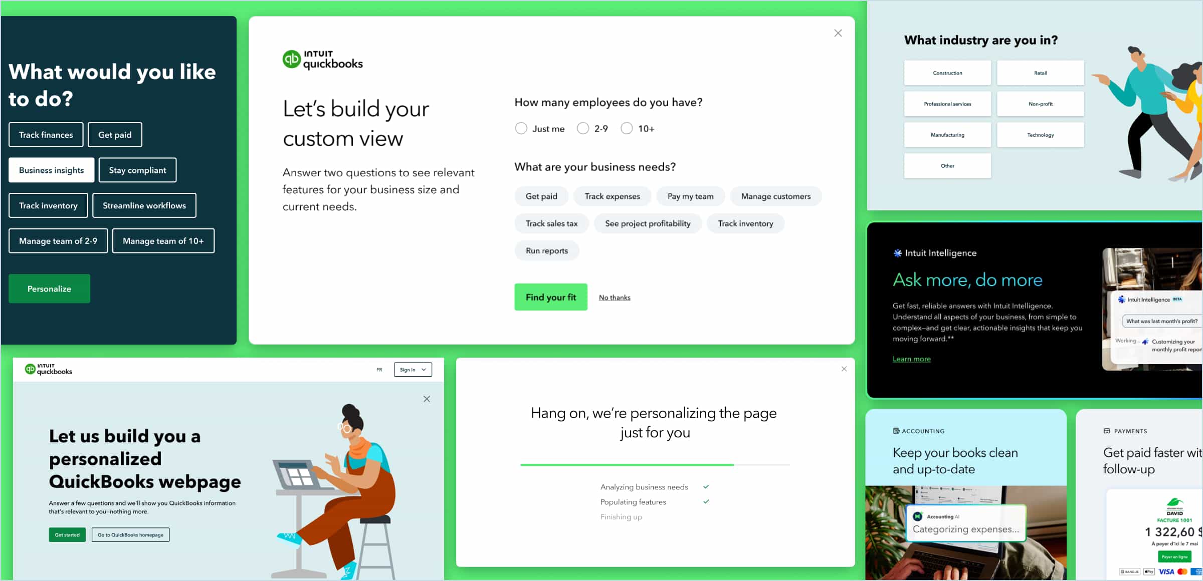 Choose your own journey — personalized QuickBooks homepage