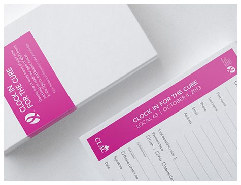 Clock In For The Cure Pledge Cards